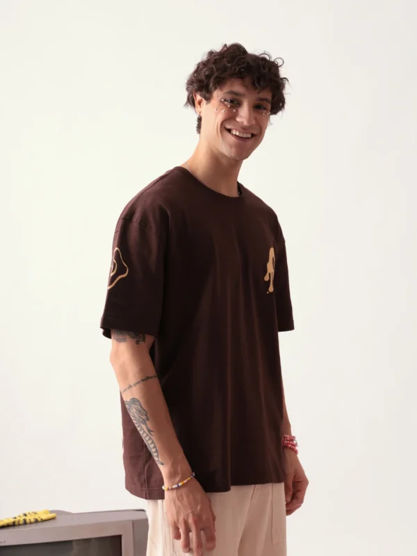 MEN BROWN TEROR OVERSIZED TSHIRT - Image 6