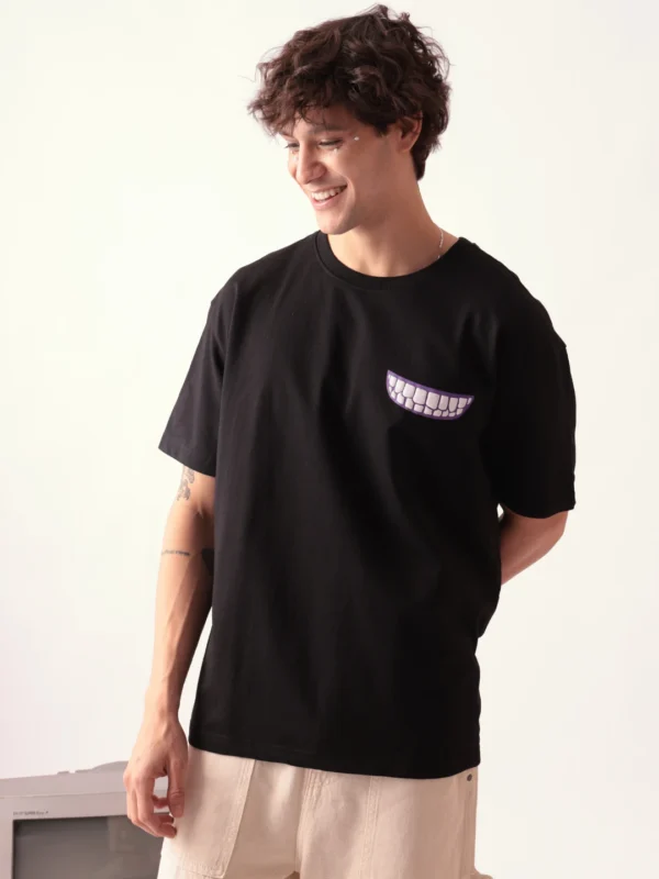 MEN DONT SMILE  BLACK OVERSIZED TSHIRT - Image 2