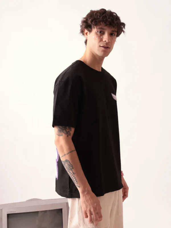MEN DONT SMILE  BLACK OVERSIZED TSHIRT - Image 3