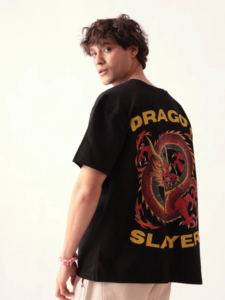 Men-Black-Dragon-Printed-Oversized-Tshirt-02