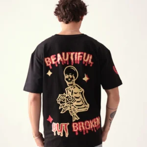 beautiful but broken black oversized tshirt photo 01