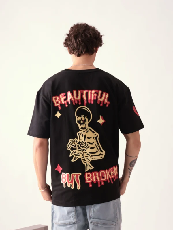 beautiful but broken black oversized tshirt photo 01