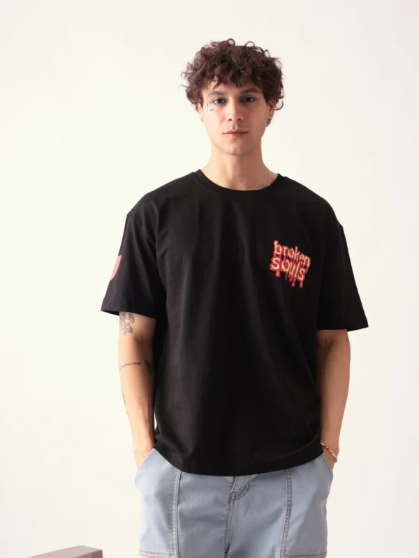 beautiful but broken black oversized tshirt photo 01