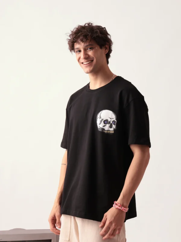 CICADA BLACK BUTTERFLY SKULL OVERSIZED TSHIRT - Image 3